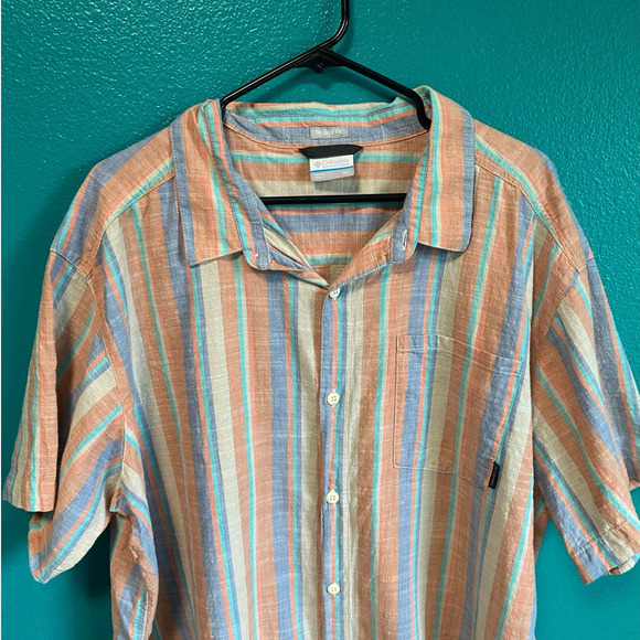 Columbia Under Exposure Striped Yarn Dye Men's Button Up XXL - Picture 4 of 9